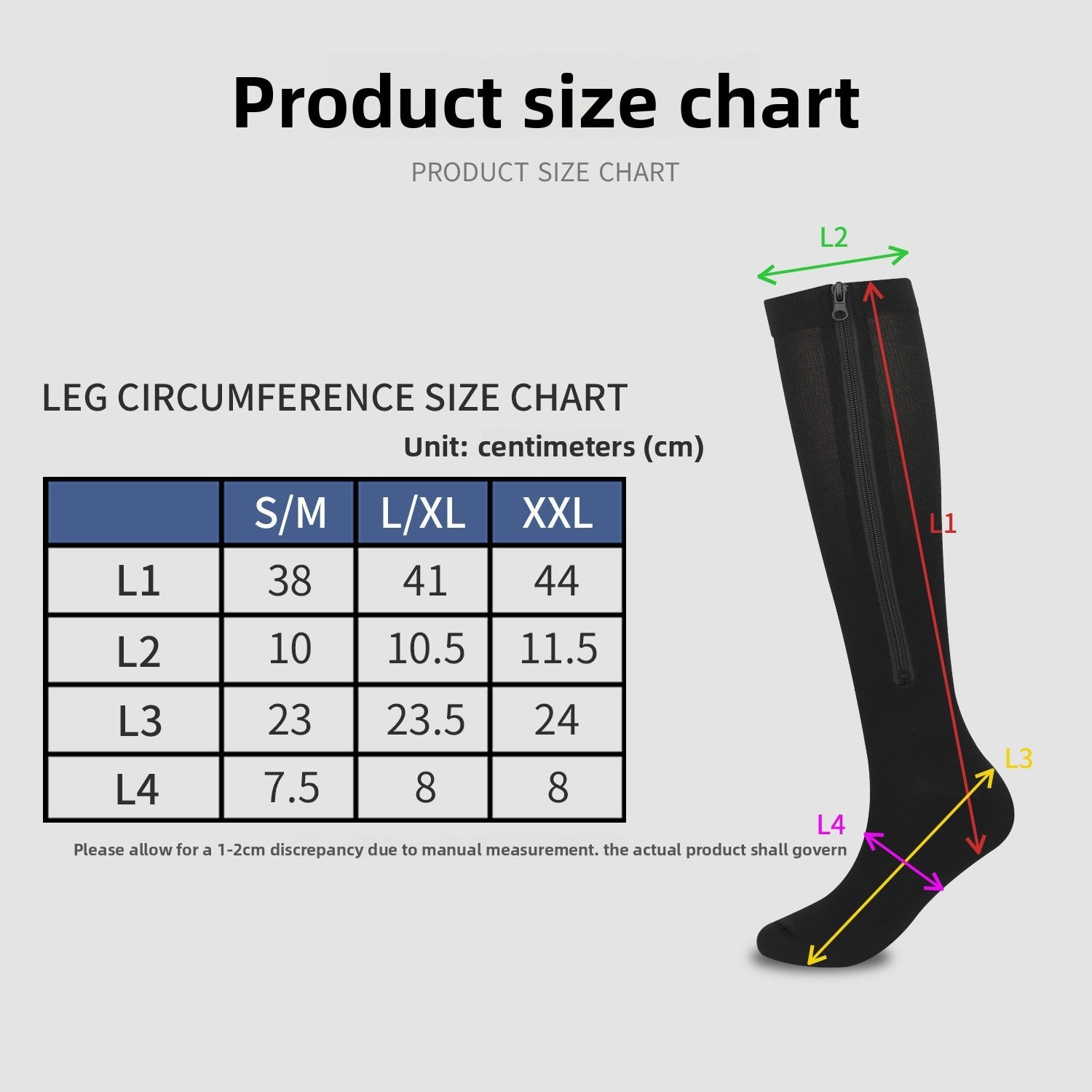 Compression Sports Socks with Zipper Closure